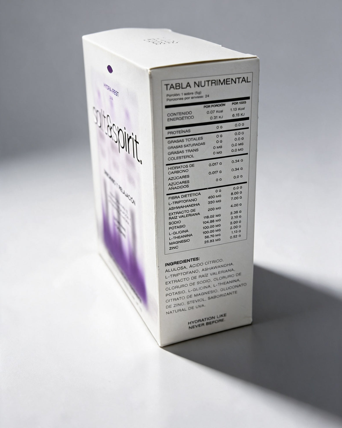 Hydra-Rest — tabla nutrimental