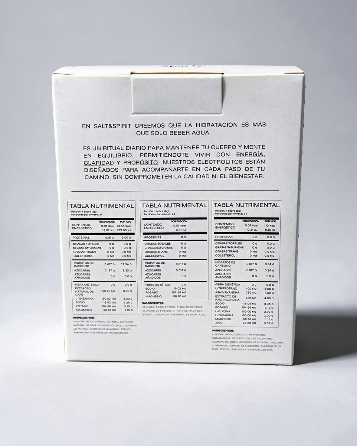 MIX Box — tabla nutrimental